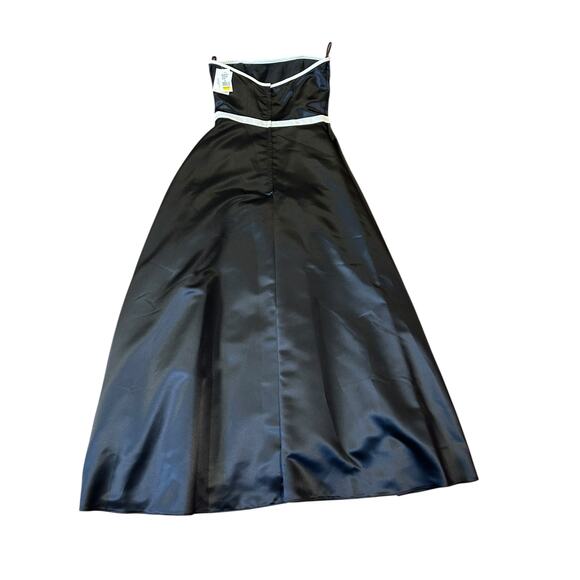 Vintage 80s NWT Jessica McClintock Gunne Sax Gown Midi Dress Black Satin Bow 9 - Picture 9 of 13